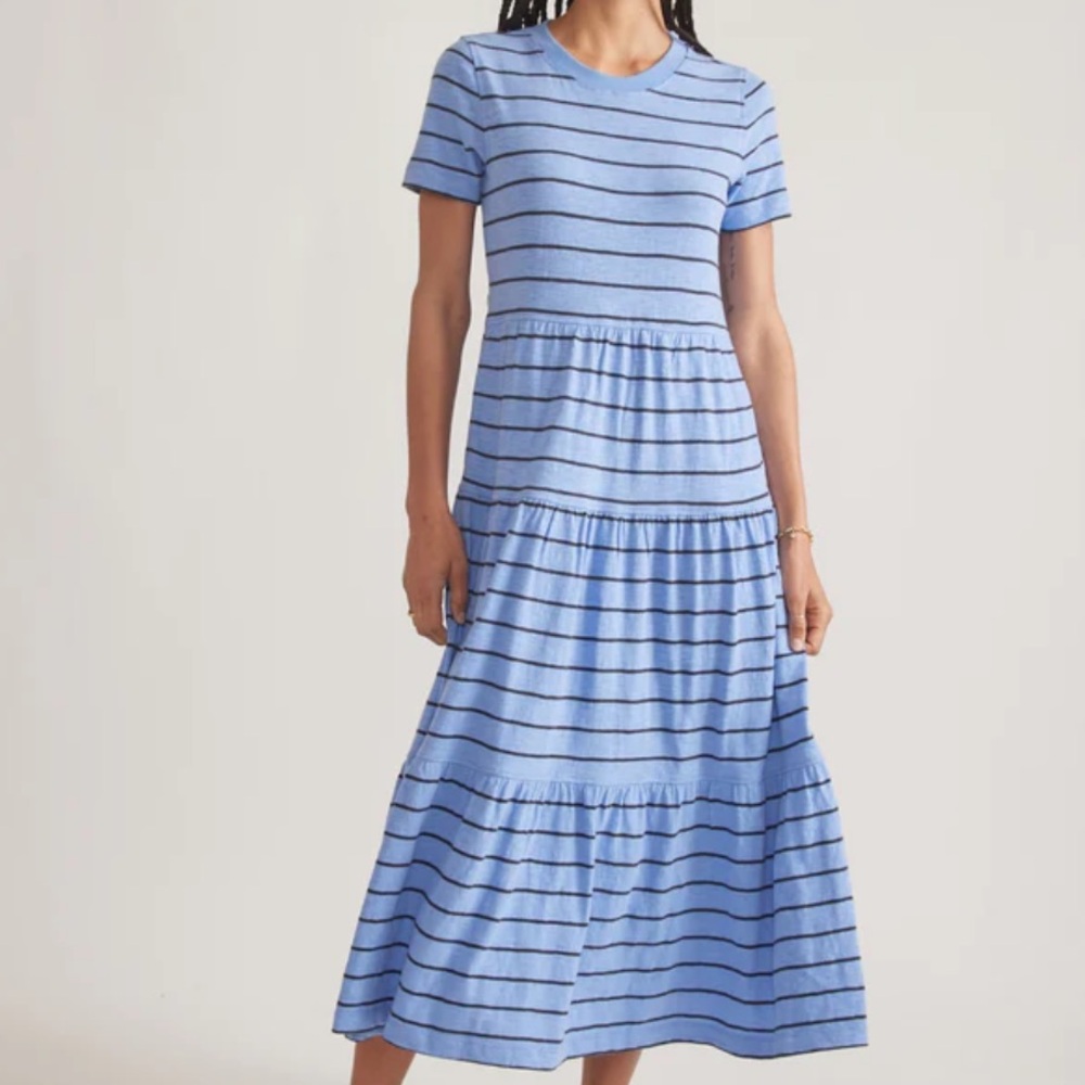Marine Layer Blue Striped Midi Dress